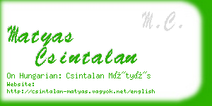 matyas csintalan business card